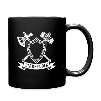Marktvolk – Mittelaltermarkt Wappen Wikinger Vekto - Tasse einfarbig - Schwarz - Rechts