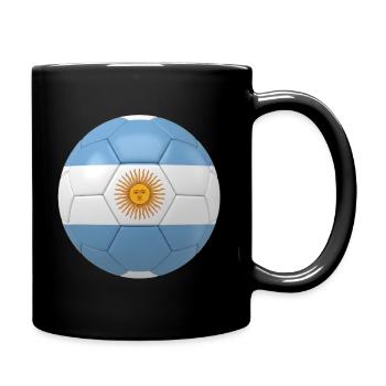 LE DRAPEAU DE L’ARGENTINE SUR UN BALLON DE FOOTBALL - Mug uni - noir - Droite