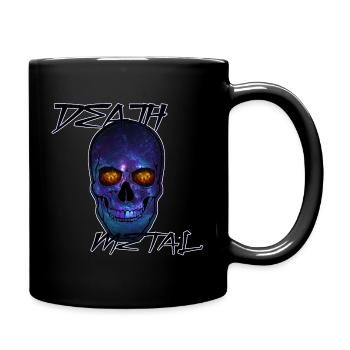 Kosmischer Death Metal Totenschädel - Tasse einfarbig - Schwarz - Rechts