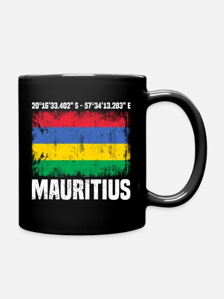 Mauritius Koordinaten - Tasse einfarbig - Schwarz