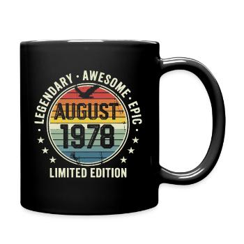 Legendäres Retro-Vintage-Jubiläum im August 1978 - Tasse einfarbig - Schwarz - Rechts