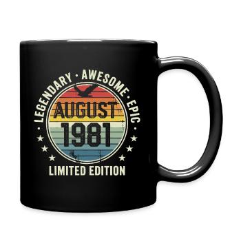 Legendäres Retro-Vintage-Jubiläum im August 1981 - Tasse einfarbig - Schwarz - Rechts