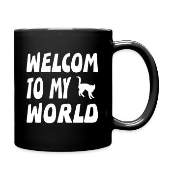 Katzen - Tasse einfarbig - Schwarz - Rechts