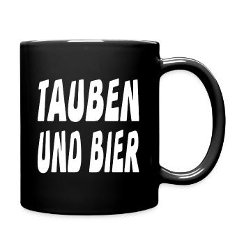 Tauben - Tasse einfarbig - Schwarz - Rechts