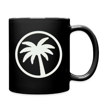 Palmen Silhouette Tropen Emblem - Tasse einfarbig - Schwarz - Rechts