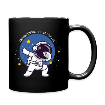 Orbiting In Style Astronaut Dabbing Geschenk - Tasse einfarbig - Schwarz - Rechts