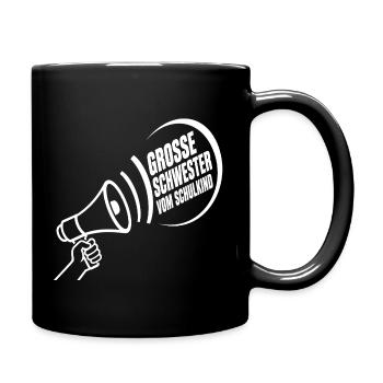 Grosse Schwester Vom Schulkind – Schulanfang - Tasse einfarbig - Schwarz - Rechts