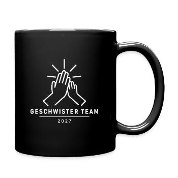 Geschwister Team 2027 – High Five Familie Vektor - Tasse einfarbig - Schwarz - Rechts