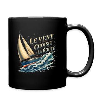 Vent et Voile: Route maritime - Mug uni - noir - Droite