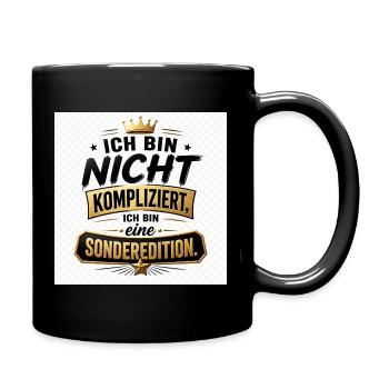 Ich bin nicht kompliziert, ich bin eine Sonderedit - Tasse einfarbig - Schwarz - Rechts