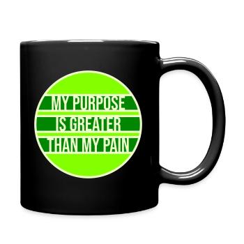 Mon but est plus grand que ma douleur, ce qui signifie le logo des guillemets - Mug uni - noir - Droite