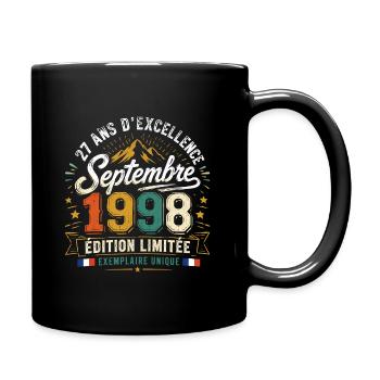 Vintage rétro septembre 1996 anniversaire 27 Ans - Mug uni - noir - Droite