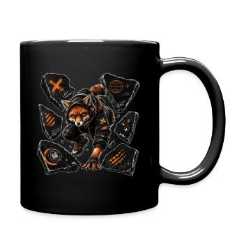 Fuchs Orbitkampf - Tasse einfarbig - Schwarz - Rechts