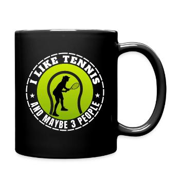 J’AIME LE TENNIS ET PEUT-ÊTRE TROIS PERSONNES - Mug uni - noir - Droite