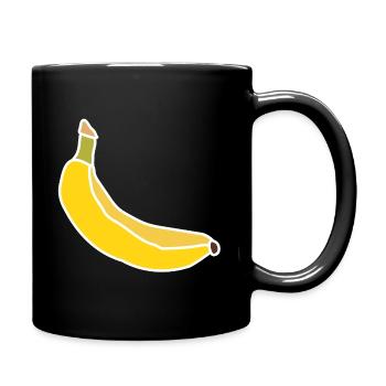 Yellow Banana – Minimalist Fruity Illustration - Full Colour Mug - black - Right