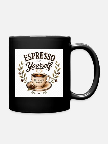 Espresso Yourself Coffee nil café Vintage - Full Colour Mug - black