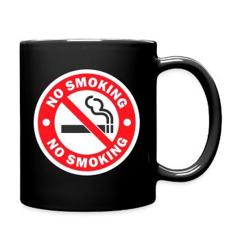 No Smoking Prohibition Warning Sign Sticker - Full Colour Mug - black - Right