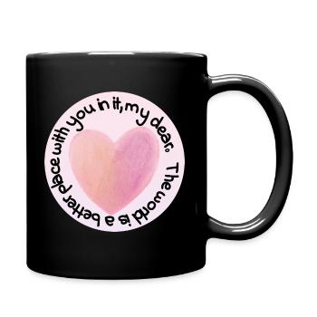 Pastel Heart Love - Full Colour Mug - black - Right