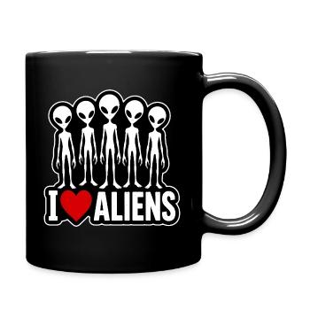 I Love Aliens Alien Fan Group - Full Colour Mug - black - Right
