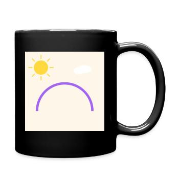 Purple bow in minimal sun - Full Colour Mug - black - Right
