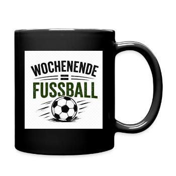 Wochenende Fußball Vintage - Tasse einfarbig - Schwarz - Rechts