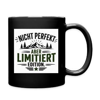 Nicht Perfekt Aber Limitierte Edition - Tasse einfarbig - Schwarz - Rechts