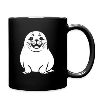 Cute seal silhouette - Full Colour Mug - black - Right