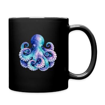 Watercolor Squid Blue-Pure - Full Colour Mug - black - Right