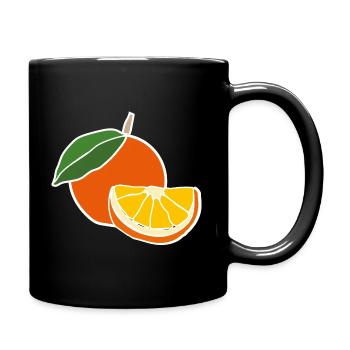 Fresh Orange – Fruity Pop Illustration - Full Colour Mug - black - Right