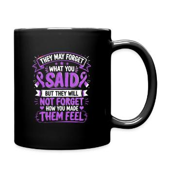 Alzheimers Awareness Ribbon Dementia Awareness - Full Colour Mug - black - Right