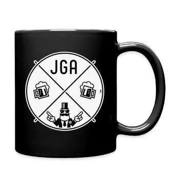 Bachelor Party Groom Hand Signal Beer Circle Symbol NEG 2C - Full Colour Mug - black - Right