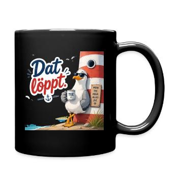 Dat löppt - Tasse einfarbig - Schwarz - Rechts