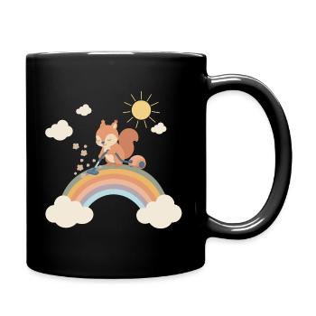 Squirrel sucks the rainbow - Full Colour Mug - black - Right