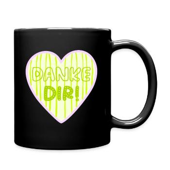 Danke Dir Herz - Tasse einfarbig - Schwarz - Rechts