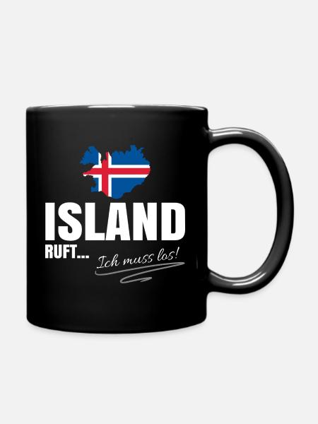 Island Auswandern - Tasse einfarbig - Schwarz