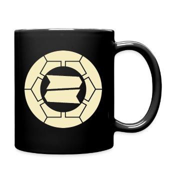 Kamon japonais Hattori jaune pâle oriental vintage - Mug uni - noir - Droite