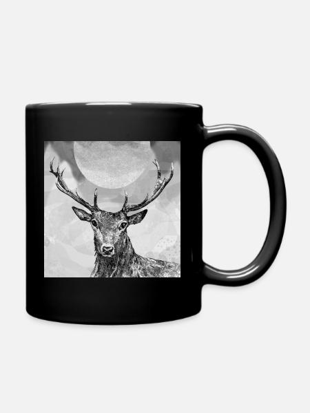 Hirsch - Tasse einfarbig - Schwarz