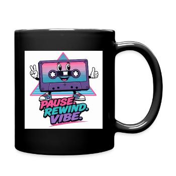 Pause Retour en arrière Cassette Vibe - Mug uni - noir - Droite