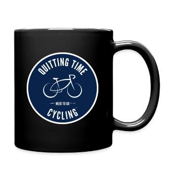Quitting Time - need to go Cycling Emblem - Full Colour Mug - black - Right