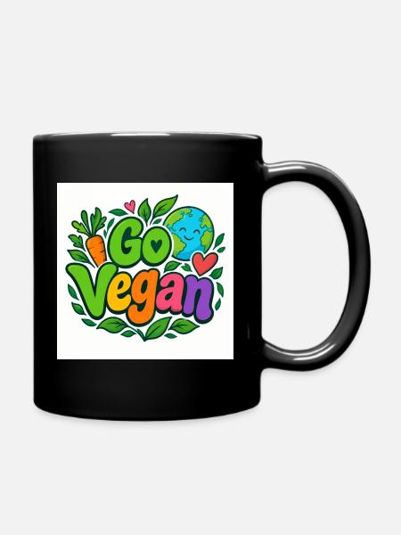 Adoptez une fleur végane - Mug uni - noir