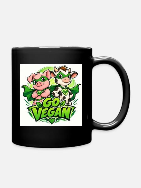 Adoptez les super-héros véganes - Mug uni - noir
