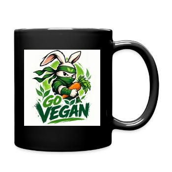 go vegan - Full Colour Mug - black - Right