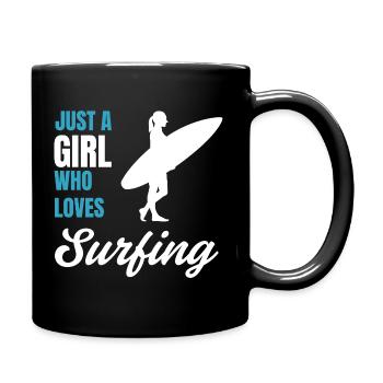 Surfer Girl Beach Lover Gift for Women - Full Colour Mug - black - Right