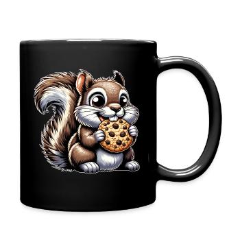 Funny Squirrel Loves Cookies Dessert - Full Colour Mug - black - Right