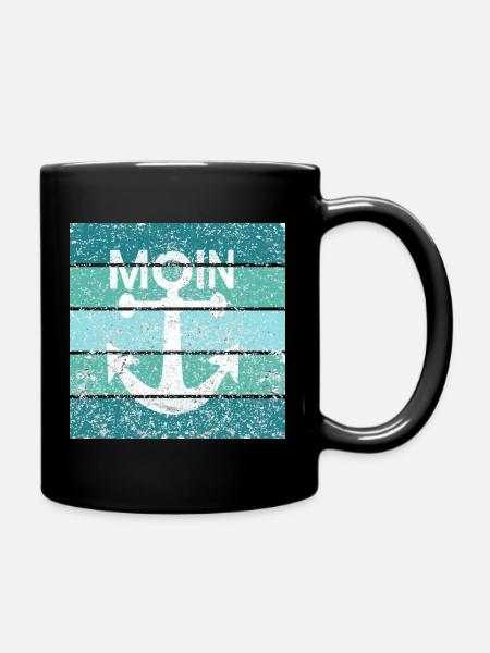 Moin Anker Retro - Tasse einfarbig - Schwarz