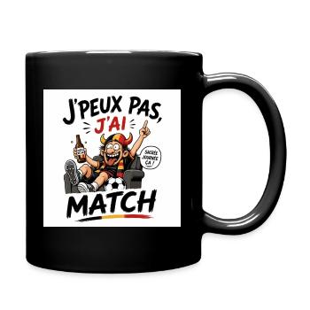 J’peux pas j’ai match - Mug uni - noir - Droite