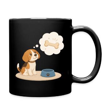 Le Beagle rêve d’un os - Mug uni - noir - Droite