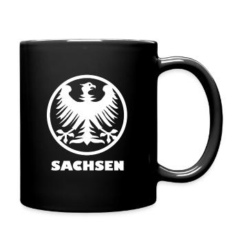 Sachsen Adler Emblem - Tasse einfarbig - Schwarz - Rechts