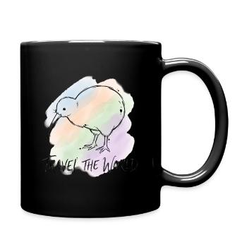 Illustration de l’aquarelle d’un oiseau kiwi du World Tour - Mug uni - noir - Droite