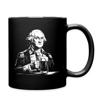George Washington Toast Beer Portrait - Full Colour Mug - black - Right